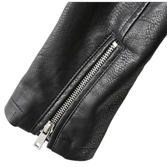 DARE YOU Faux Leather Cropped Moto Jacket Silver Hardware Black, Sm…Goth… - Picture 12 of 16